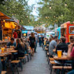 Straßenfest mit Essensbuden