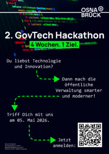 Plakat zum zweiten Osnabrücker GovTech Hackathon