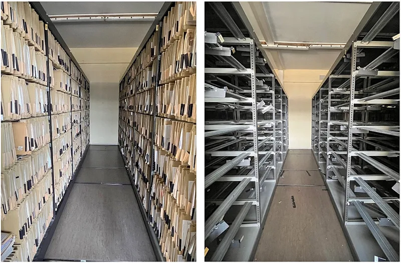 Regale mit und ohne Akten_E-Akte-Projekt_Stadt Kassel