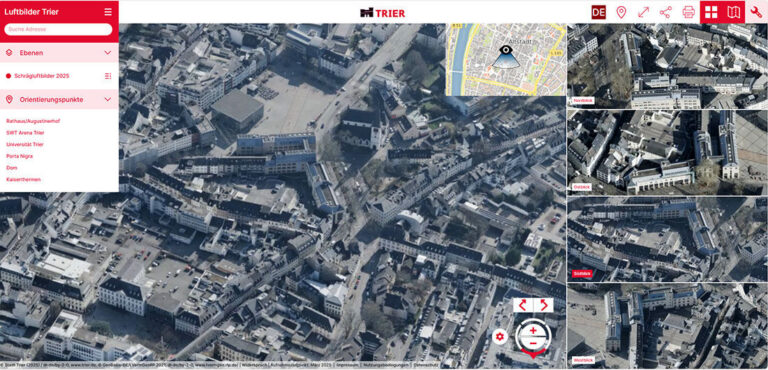 Luftbild-Viewer im Geoportal der Stadt Trier