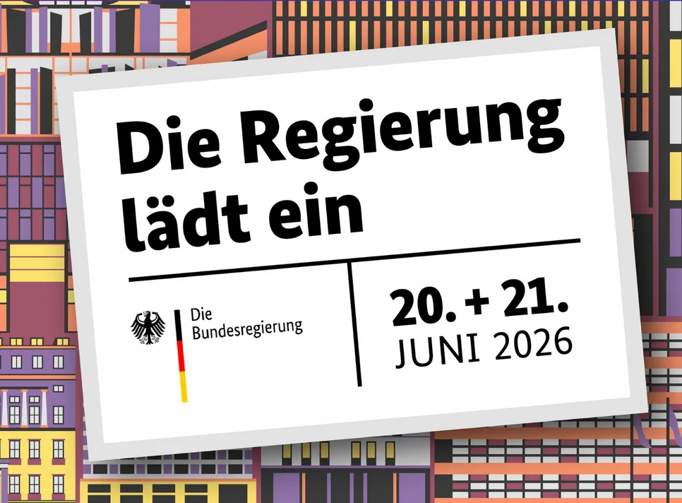 Werbeflyer für den Tag der Offenen Tür der Bundesregierung