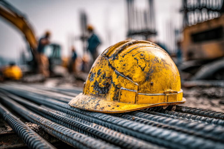 Helm auf Baustelle