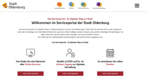 Screenshot Serviceportal Oldenburg