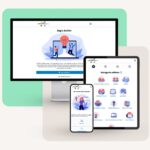 Darstellung des Bürgertipps-Portals "Sag's Achim" auf einem Monitor, einem Tablet und einem Smartphone