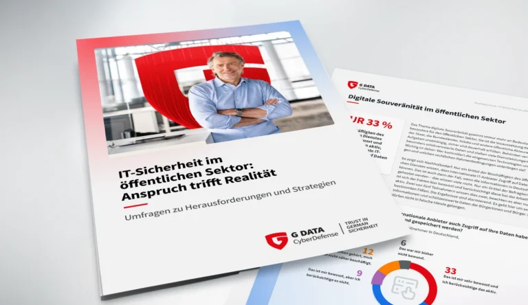 Gedruckte Ausgabe der Studie von G Data auf einem Tisch