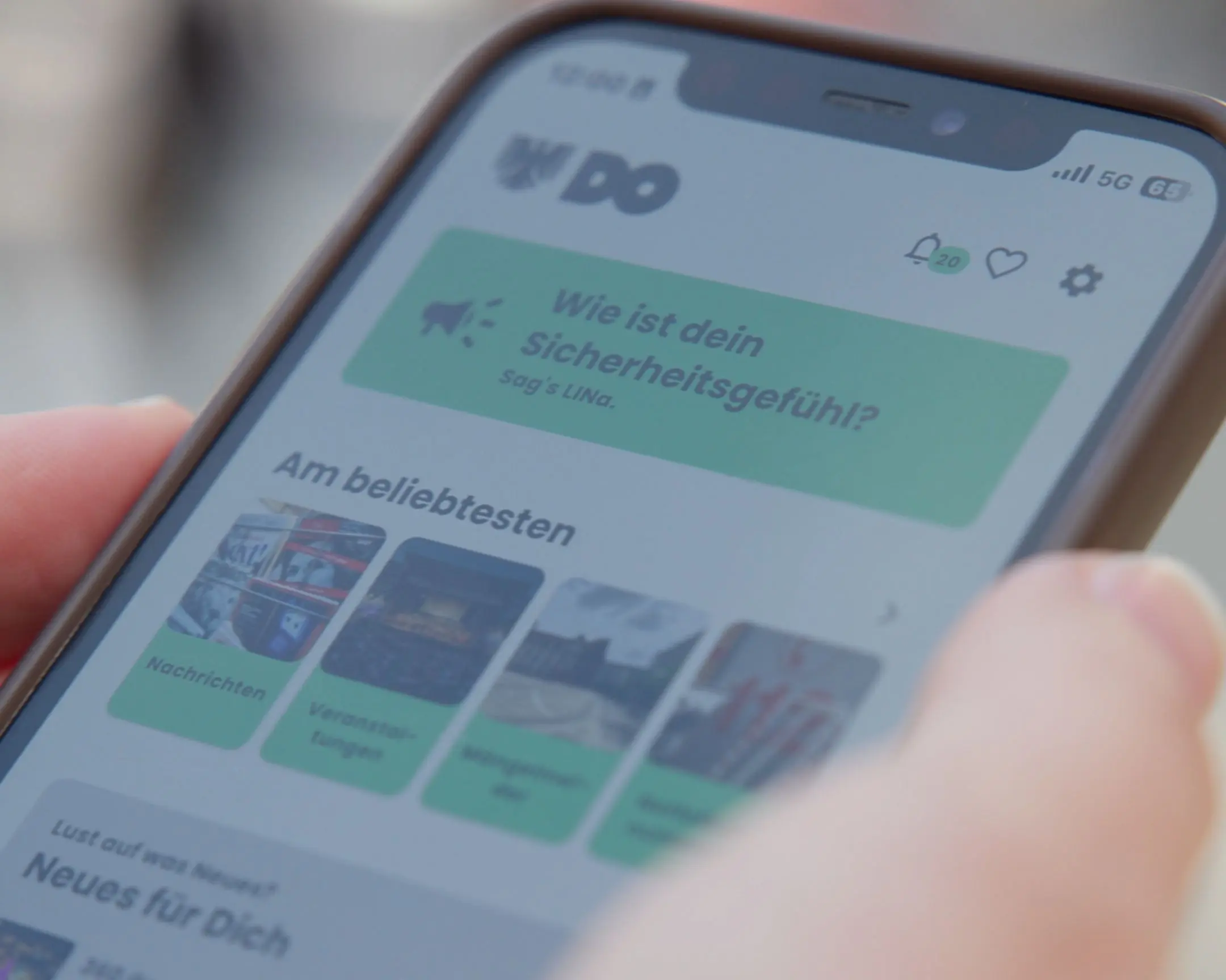LINa-App auf dem Handy-Bildschirm